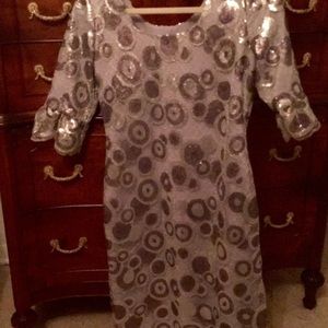 Silver sequin Sara Campbell Dress